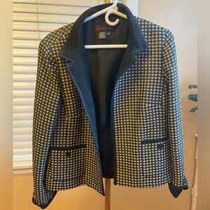 Nina Mclemore dress jacket, Stylish Black and White Checkered Blazer NWOT